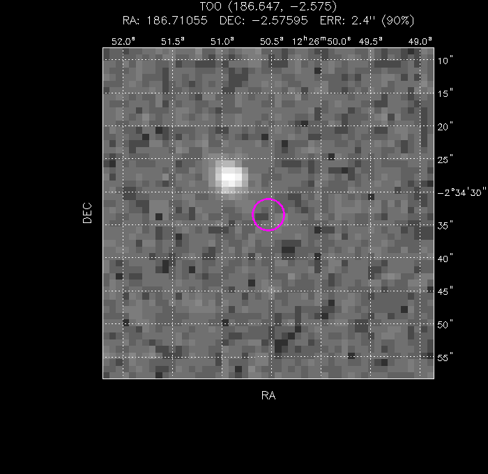 UVOT image with the final position