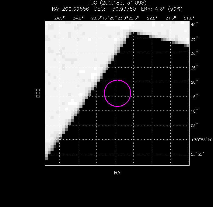 UVOT image with the final position