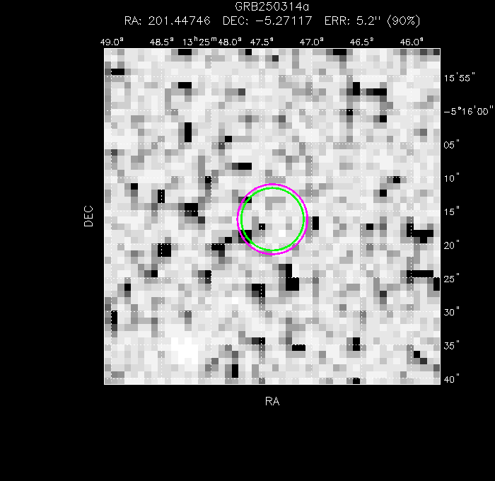 V-band image with the final position and all component positions