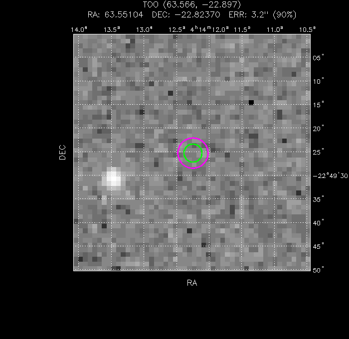 V-band image with the final position and all component positions