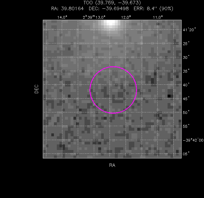 UVOT image with the final position