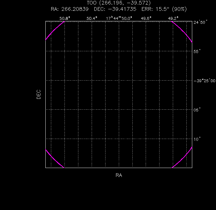 UVOT image with the final position