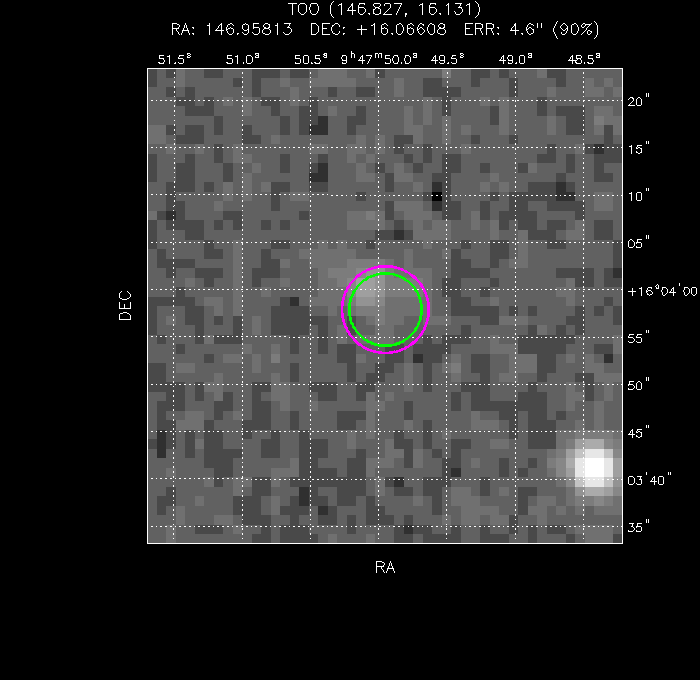 V-band image with the final position and all component positions