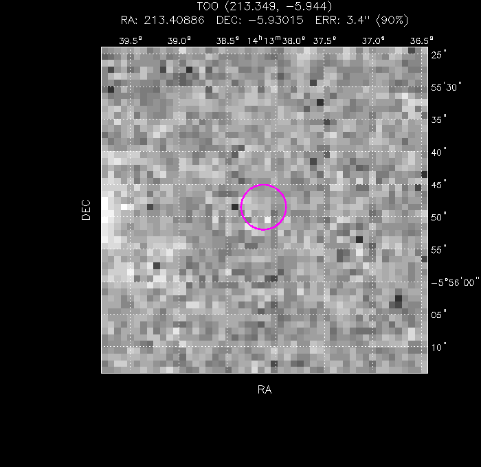 UVOT image with the final position