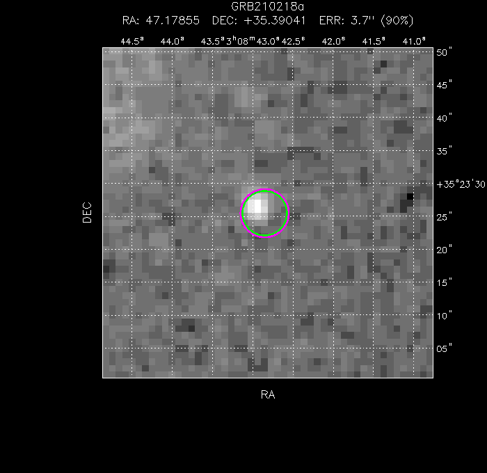 V-band image with the final position and all component positions
