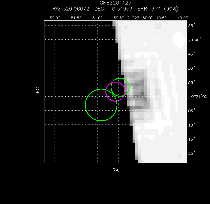 V-band image with the final position and all component positions