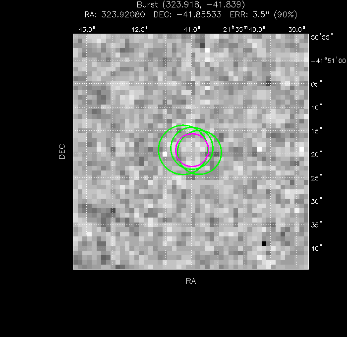 V-band image with the final position and all component positions