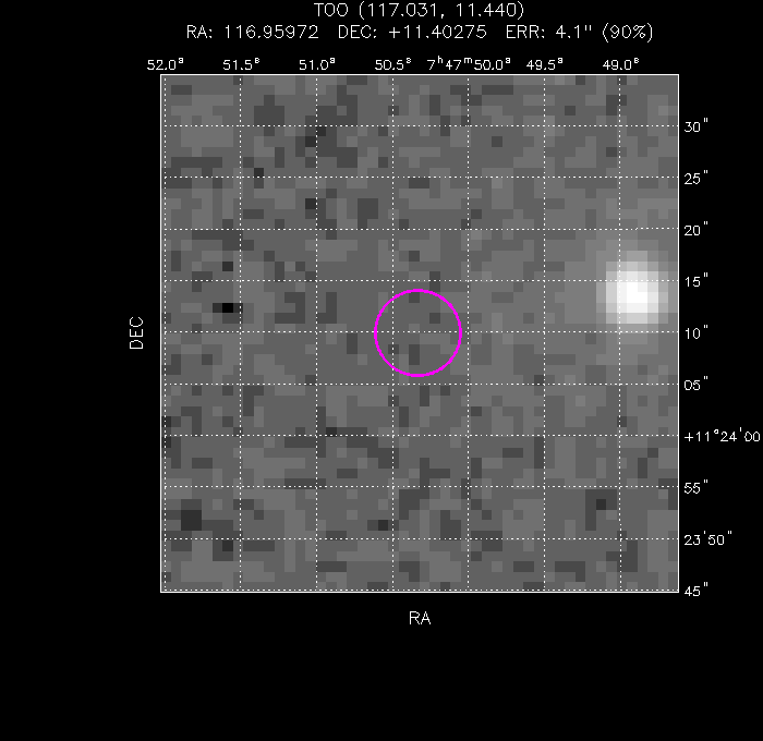 V-band image with the final position and all component positions