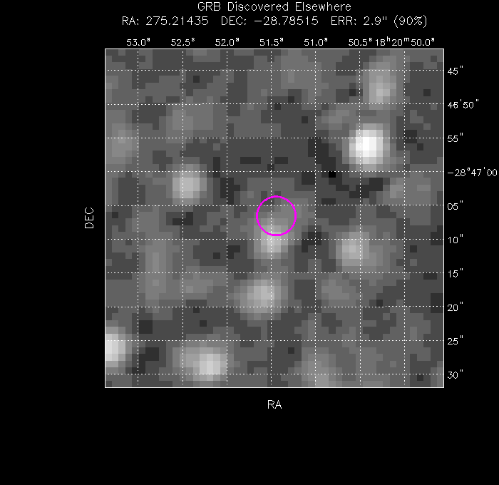 V-band image with the final position and all component positions