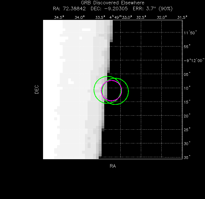 V-band image with the final position and all component positions