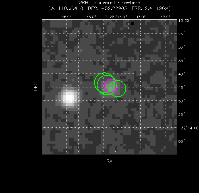 V-band image with the final position and all component positions