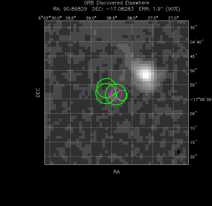 V-band image with the final position and all component positions