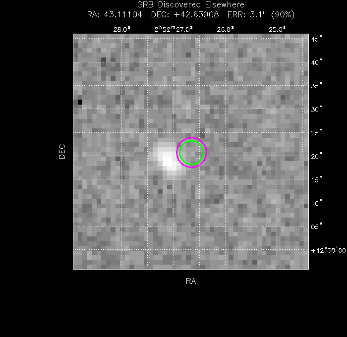 V-band image with the final position and all component positions