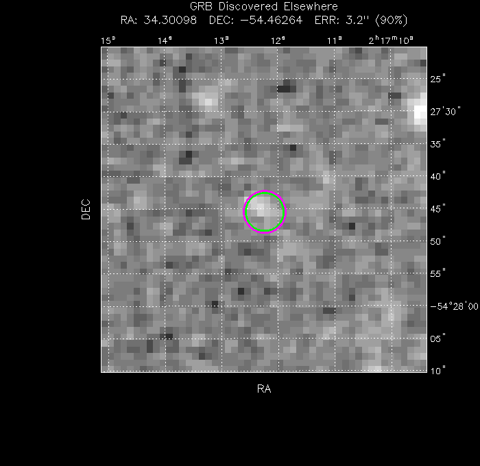 V-band image with the final position and all component positions