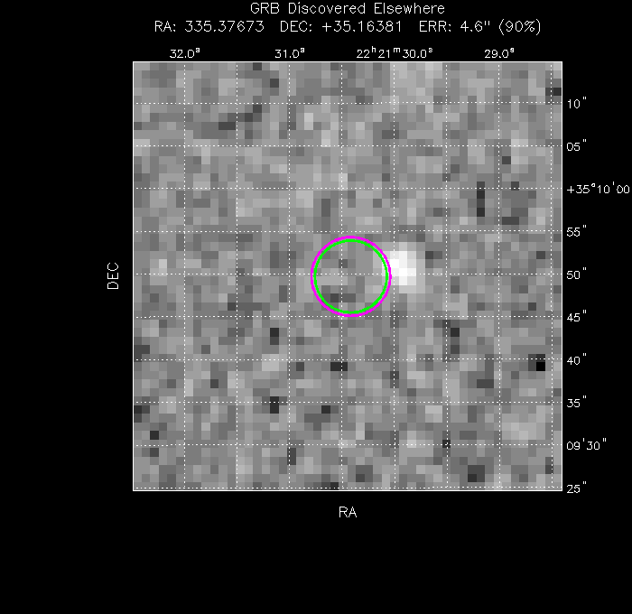 V-band image with the final position and all component positions