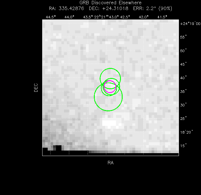 V-band image with the final position and all component positions