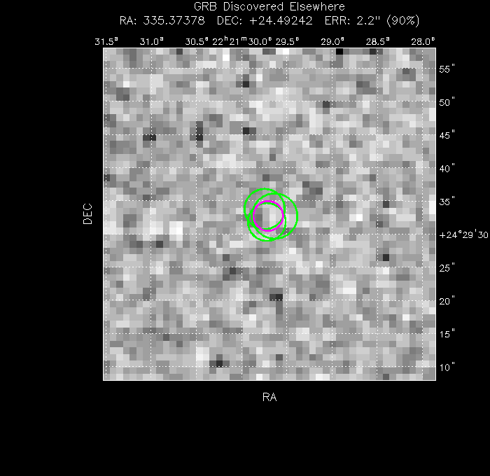 V-band image with the final position and all component positions