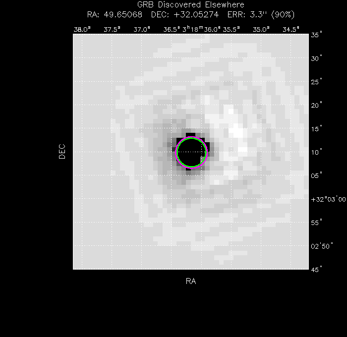 V-band image with the final position and all component positions