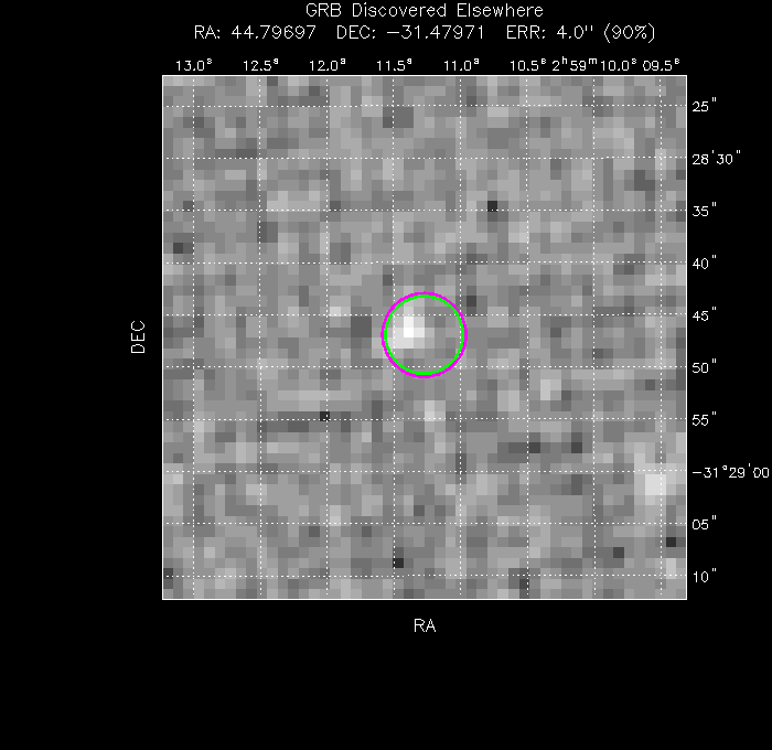 V-band image with the final position and all component positions