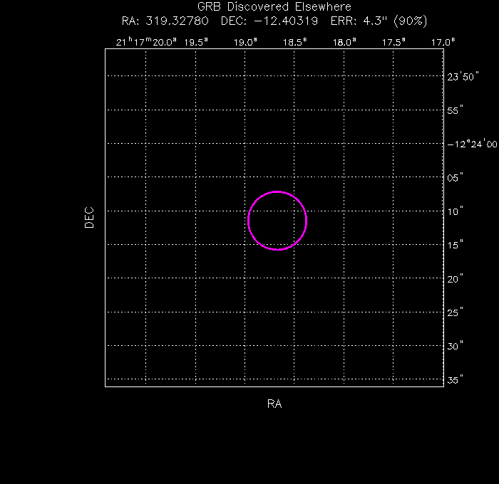 UVOT image with the final position