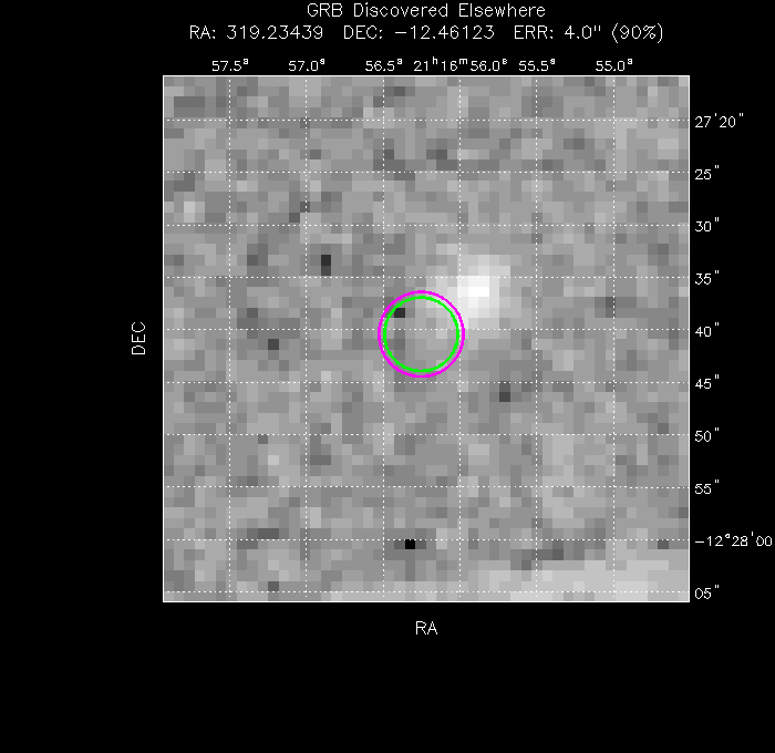 V-band image with the final position and all component positions