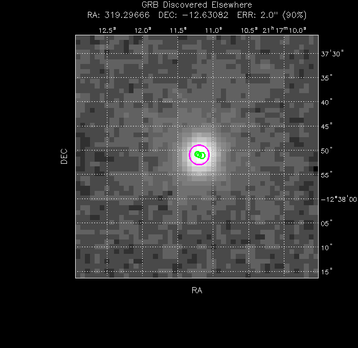 V-band image with the final position and all component positions