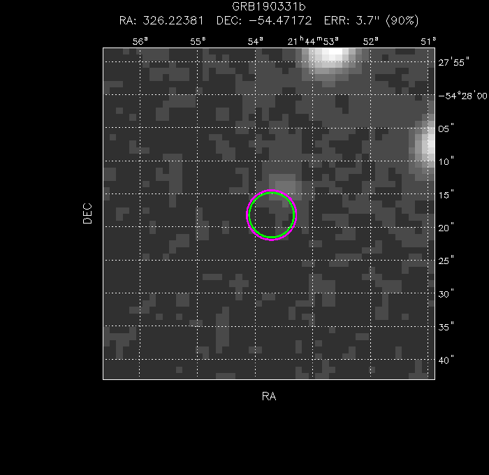 V-band image with the final position and all component positions