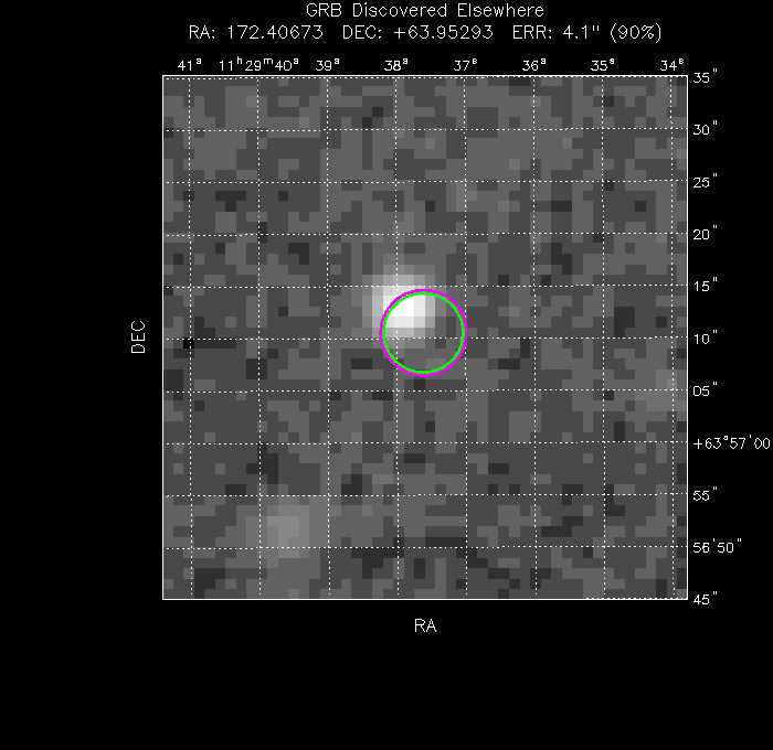 V-band image with the final position and all component positions