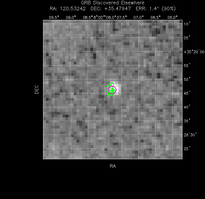 V-band image with the final position and all component positions