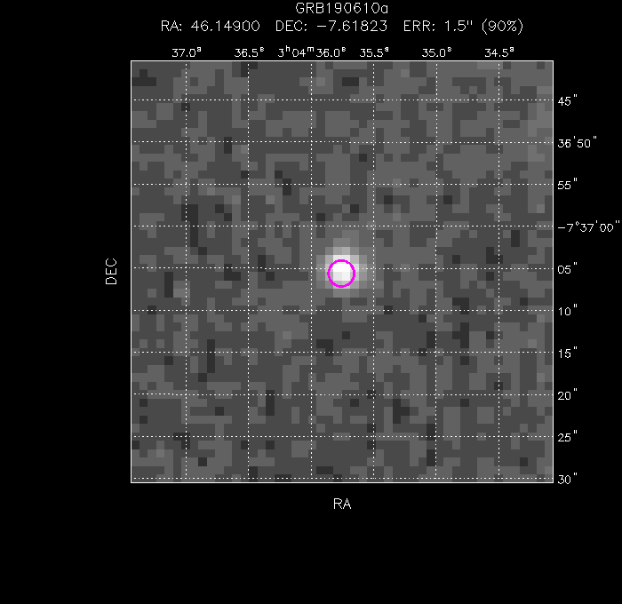 UVOT image with the final position