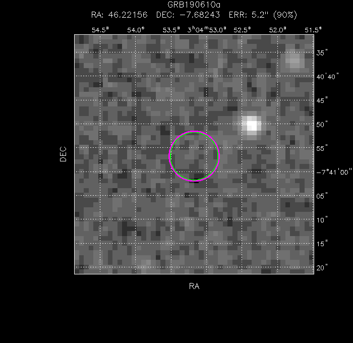 V-band image with the final position and all component positions