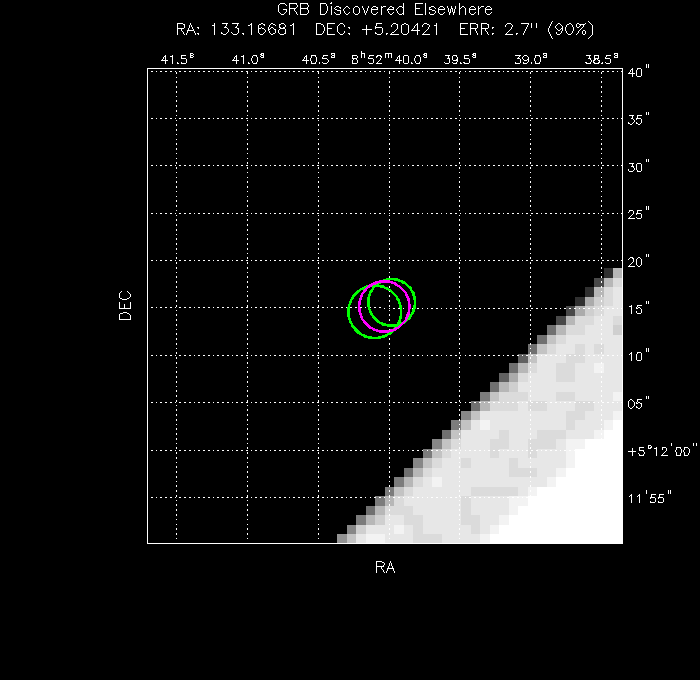 V-band image with the final position and all component positions