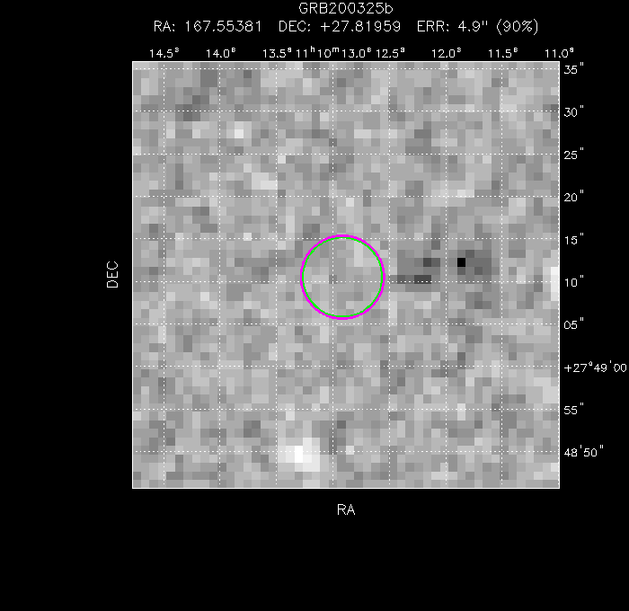 V-band image with the final position and all component positions