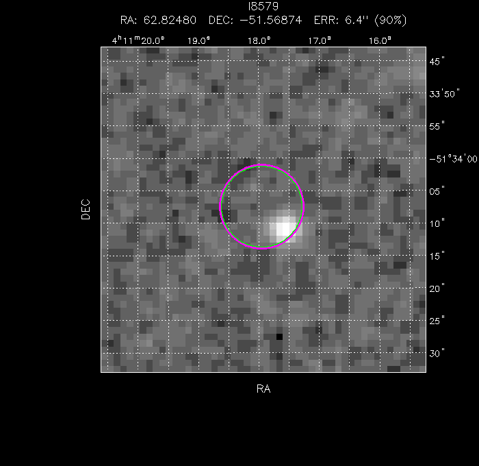 V-band image with the final position and all component positions