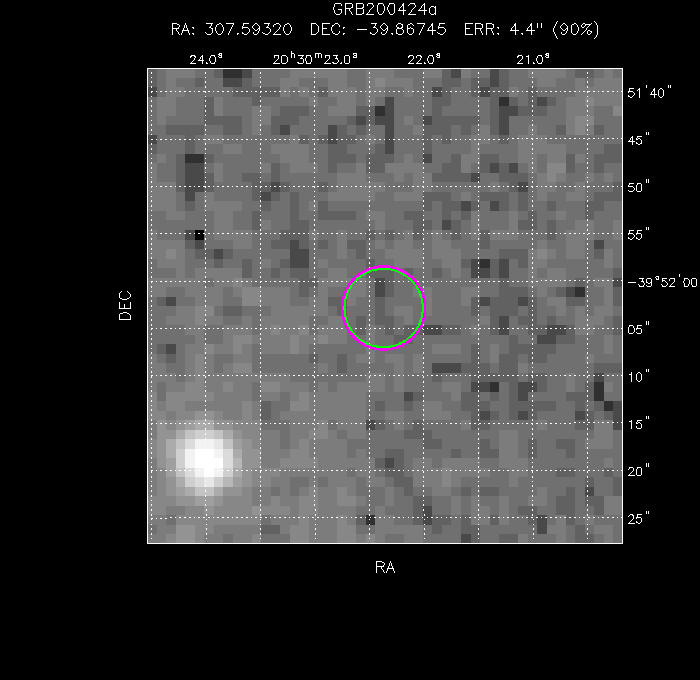 V-band image with the final position and all component positions
