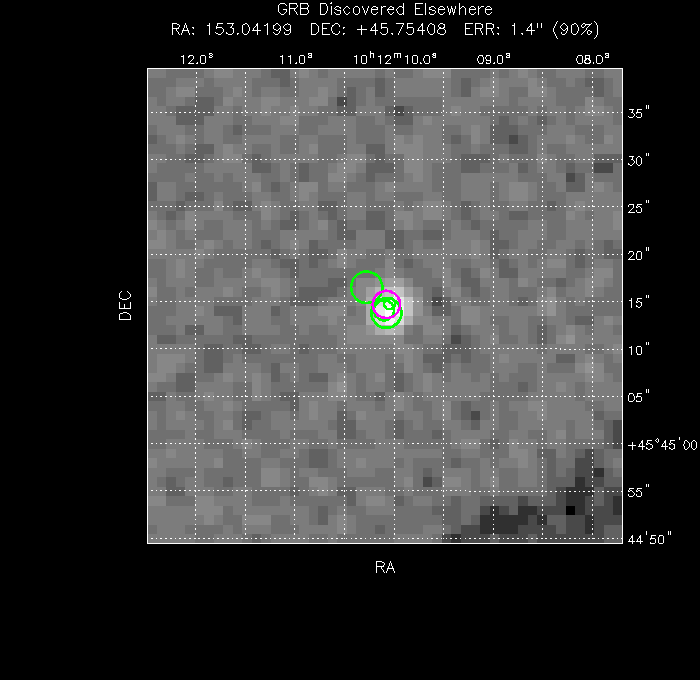 V-band image with the final position and all component positions