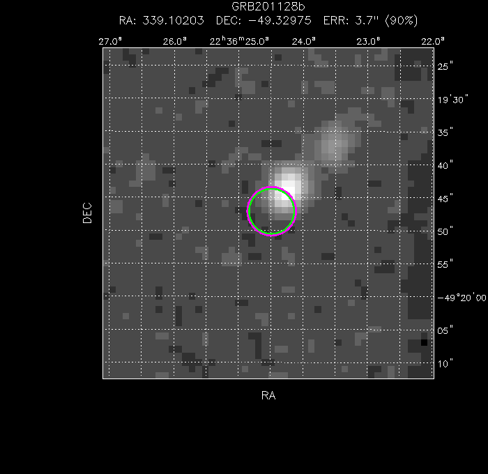 V-band image with the final position and all component positions