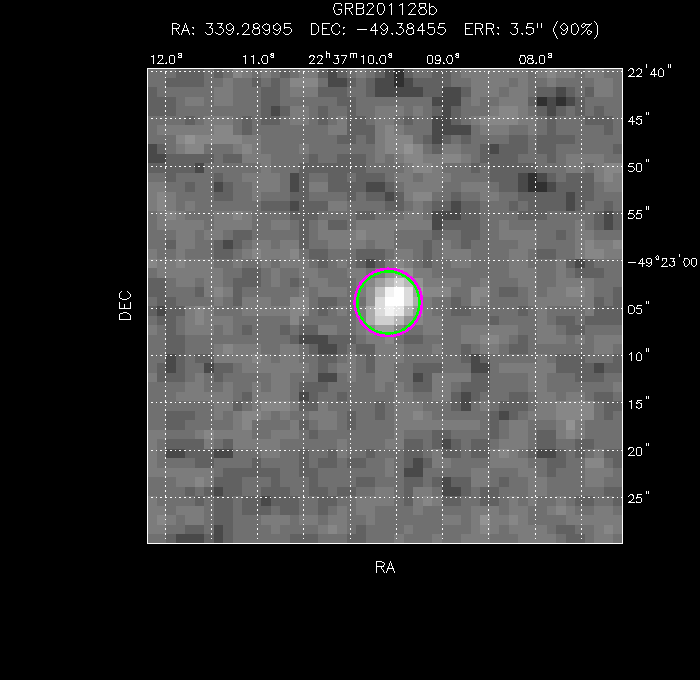 V-band image with the final position and all component positions