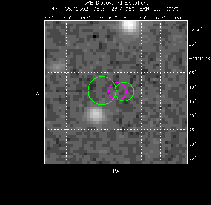 V-band image with the final position and all component positions