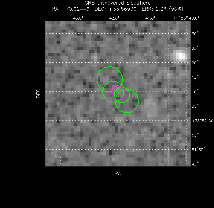 V-band image with the final position and all component positions