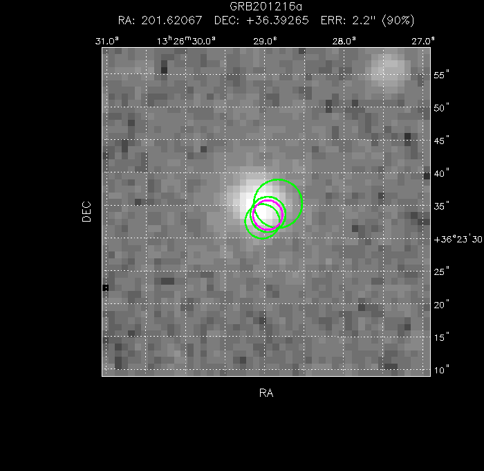 V-band image with the final position and all component positions