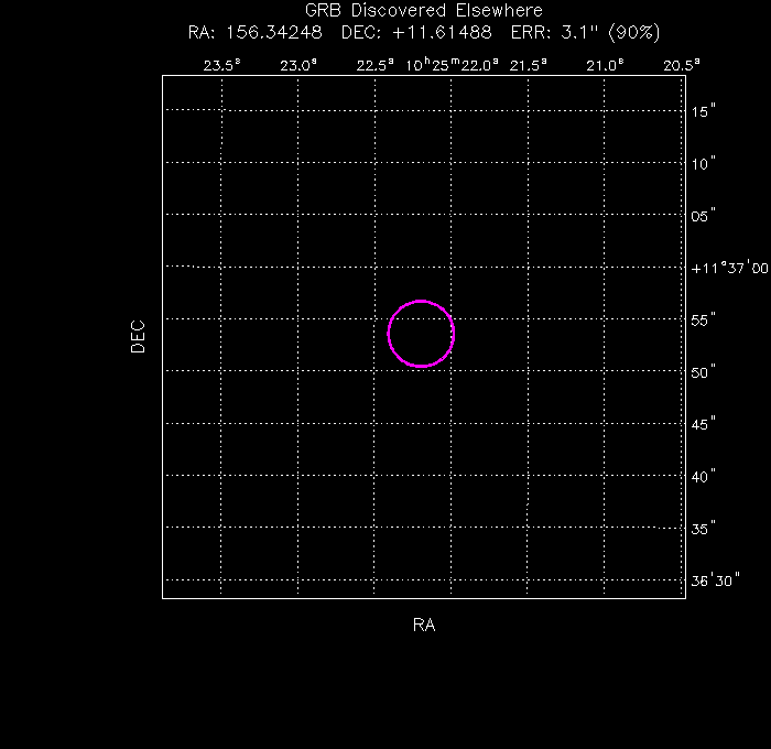 UVOT image with the final position