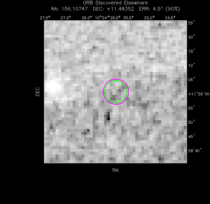 V-band image with the final position and all component positions
