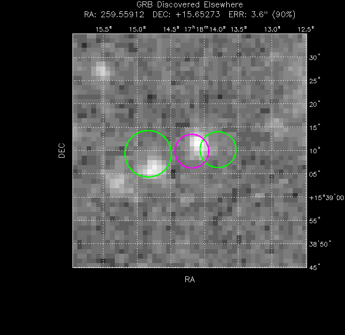 V-band image with the final position and all component positions