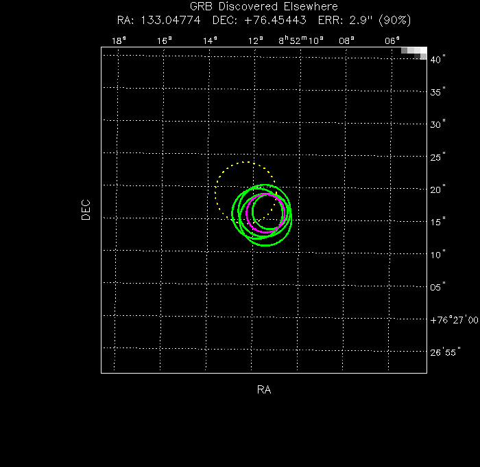 V-band image with the final position and all component positions