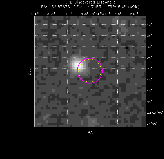 V-band image with the final position and all component positions