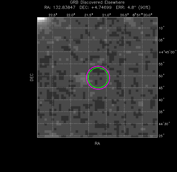 V-band image with the final position and all component positions