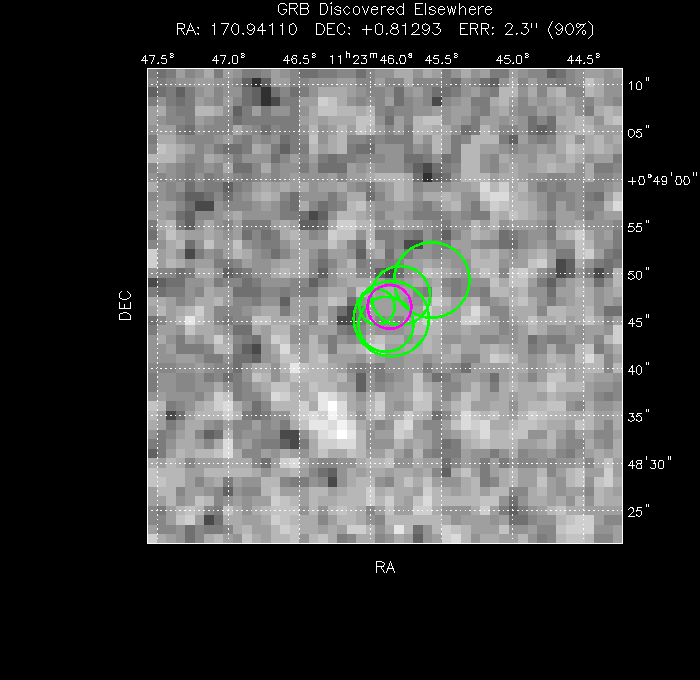V-band image with the final position and all component positions