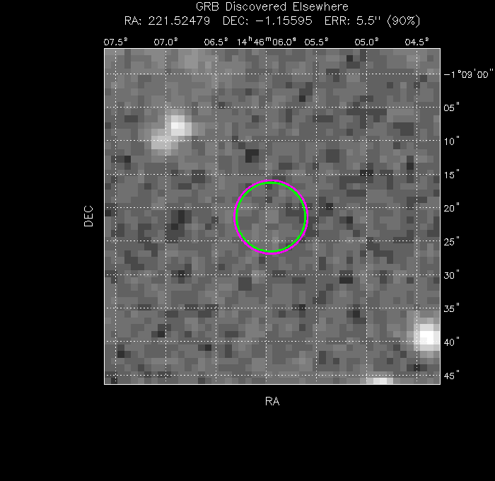 V-band image with the final position and all component positions