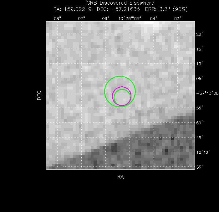 V-band image with the final position and all component positions